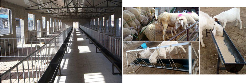 Plastic sheep water troughs for livestock can be filled with foam material, to achieve thermal insulation.